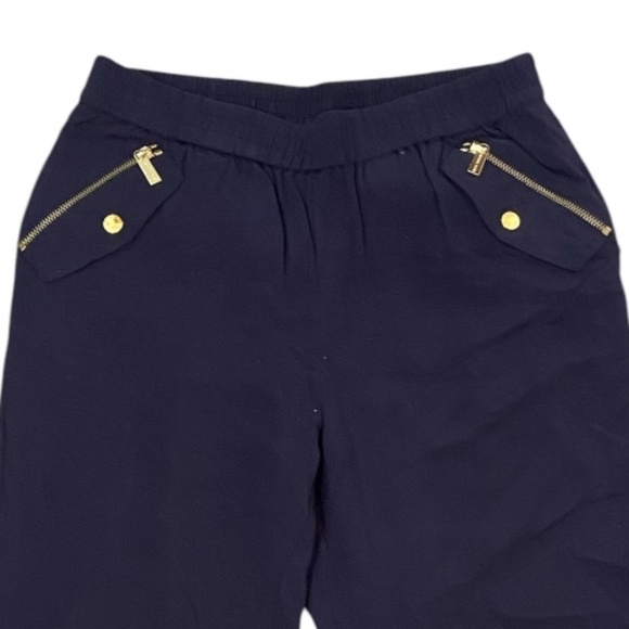 Michael Kors navy blue rayon lightweight zippered jogger pant. Sz.8 - Picture 4 of 15